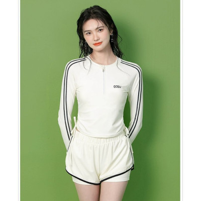 Bộ đồ bơi nữ kéo khoá ,áo tắm biển dài tay quần short chất thun lạnh xịn xò
