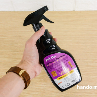 Xịt làm sạch, đánh bóng đồ da Hando 600ml