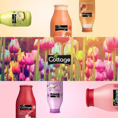 Set 2 chai sữa tắm + tdc Cottage Marshmallow và Hoa tím