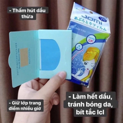 COMBO 10 GÓI phim thấm dầu da mặt JOMI Oil Remover Film giúp kiềm dầu thông thoáng làn da gói 70 tờ - Vivalust