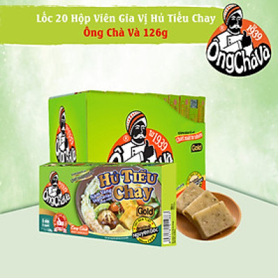 Lốc 20 Hộp Viên Gia Vị Hủ Tiếu Chay Gold Ông Chà Và 126g (Nam Vang Vegetable Soup Cubes)