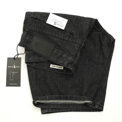 Quần Short Jeans Nam Cao Cấp HUNTER X-RAYS  Form Slimfit Cotton Màu Đen Indigo Độc Quyền S47