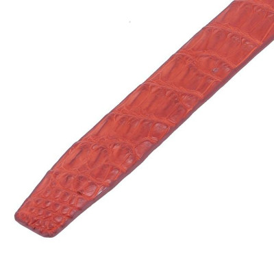 HP4834 - Dây nịt nam da cá sấu Huy Hoàng gai đuôi 3,5P đầu kim màu nâu đỏ