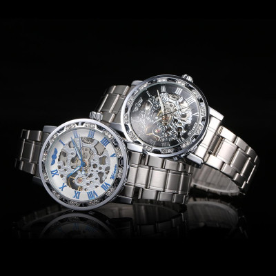 Đồng hồ nam WINNER thời trang màn hình kim cương phát sáng sang trọng đơn giản 