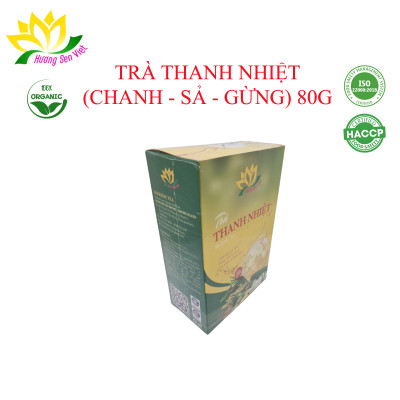 TRÀ THANH NHIỆT (CHANH + SẢ + GỪNG) HỘP 80G - HƯƠNG SEN VIỆT