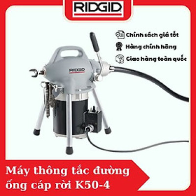Thiết Bị Thông Tắc Vệ Sinh Đường Ống RIDGID K50-4 (36043) Máy Quay Cáp Lò Xo Thép Rời Kết Nối Độ Dài Tuỳ Chình, Có Đầu Cắt Thay Linh Hoạt Số 1 Tại Mỹ - Hàng Chính Hãng