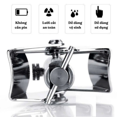 Dụng cụ cắt tỉa lông mũi bằng thép không gỉ máy cắt lông mũi an toàn tiện lợi kèm cọ vệ sinh sang trọng - Hàng Chính Hãng