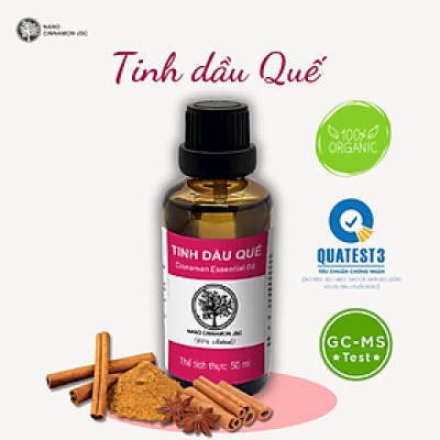 Tinh dầu Quế thiên nhiên nguyên chất Nano Cinnamon 10/30/50/100ml - giữ ấm, thư giãn, giảm căng thẳng, khử mùi. Có kiểm định