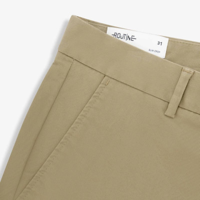 Quần Kaki Nam ROUTINE Cotton Trơn Form Slim Crop - 10S23PCA101C | LASTORE MENSWEAR