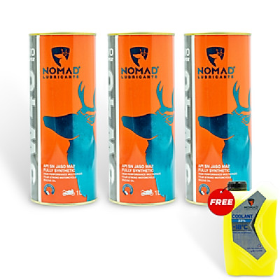 Combo 3 Nhớt Tổng Hợp Toàn Phần NOMAD 1L-1.1L-1.3L 5W40 TẶNG Nước Làm Mát Động Cơ Xe Máy NOMAD 1L Xạnh Dạ Quang, Hàng Nhập Khẩu Chính Hãng