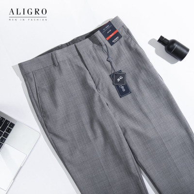Quần âu nam ALIGRO màu xám kẻ,chuẩn form slimfit, tôn dáng ALGO1037