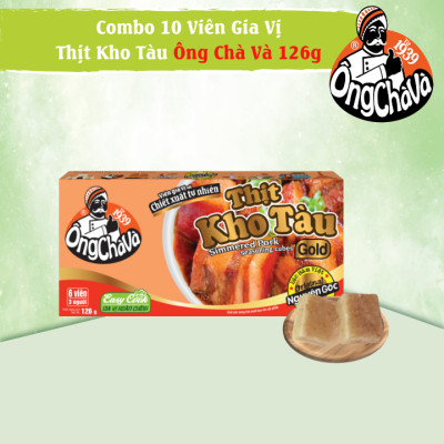 Combo 10 Hộp Viên Gia Vị Thịt Kho Tàu Ông Chà Và 126gr (Simmered Pork Seasoning Cubes)