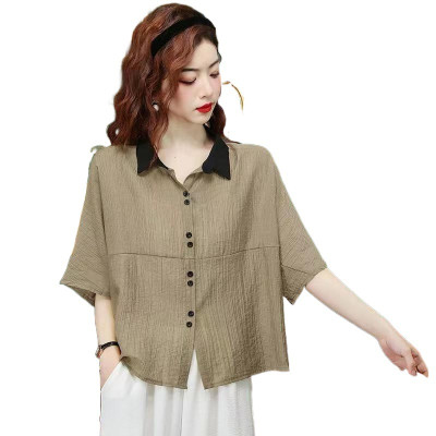 Áo sơ mi nữ tay ngắn, áo kiểu nữ, chất liệu vải mềm mát, form trẻ trung, năng động, phong cách Hàn Quốc, NeSa Shop SMT04