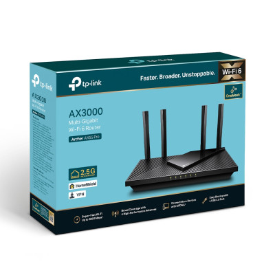 Router WIFI 6 TP-Link Archer AX55 PRO | 2 băng tần 2.4 & 5GHz | 1x WAN/LAN 2.5G | VPN Client | EasyMesh | Bảo hành 2 năm | Hàng Chính Hãng