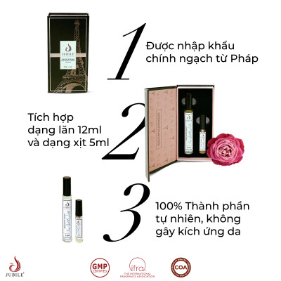 Vs by Jubilé - Tinh dầu nước hoa Pháp nữ Dạng lăn 12ml Thơm Lâu, Sang Trọng, Quyến Rũ