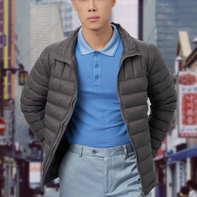 Áo khoác lông vũ màu xám chất liệu cao cấp mềm mịn chống thấm nước chống bám bẩn siêu nhẹ giữ nhiệt  ALIGRO ALGALV.22