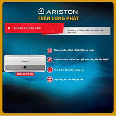 BÌNH NƯỚC NÓNG GIÁN TIẾP 20 LIT ARISTON SLIM3 20R VN - NEW - HÀNG CHÍNH HÃNG