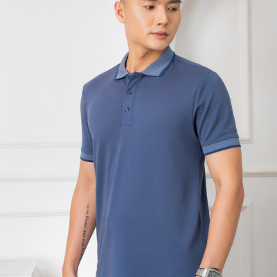 Áo polo nam cộc tay trơn màu xám đen aligro ALGPLO28