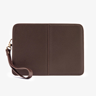 Ví Cầm Tay Clutch Da Nam Hàng Hiệu GENCE CK15 Da Bò Khóa Số Cao Cấp Màu Nâu