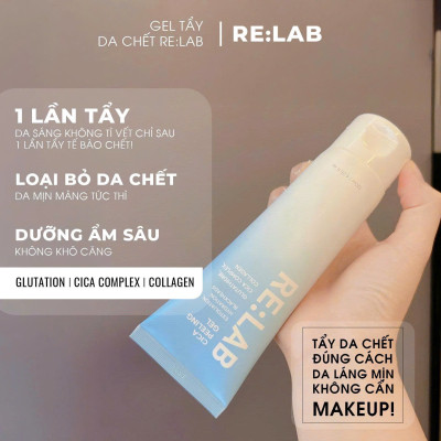 Tẩy da chết dạng Gel Re:lab cica peeling Gel sạch bụi bẩn dầu nhờn da chết giúp da sáng mịn relab