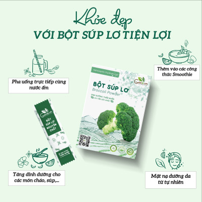 Bột súp lơ nguyên chất Goce (Bông cải xanh) - 72g (24 gói x 3g)