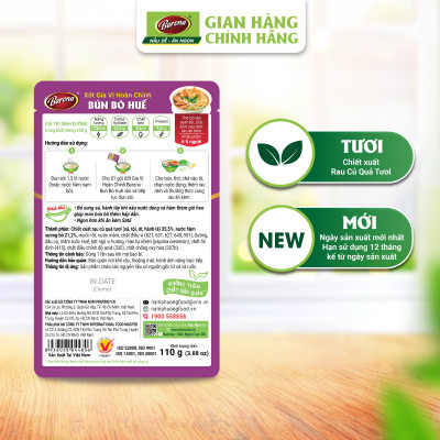 Combo 1 hộp (20 gói) Gia Vị Bún Bò Huế Barona 110g ướp ngon chuẩn vị không cần nêm nếm