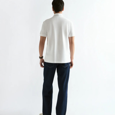 Áo polo nam màu Trắng / Đen cơ bản phối cổ vải dày dặn mềm mịn . Form Fitted - ROUTINE 10F24POL029R2 | ROUTINE CÀ MAU