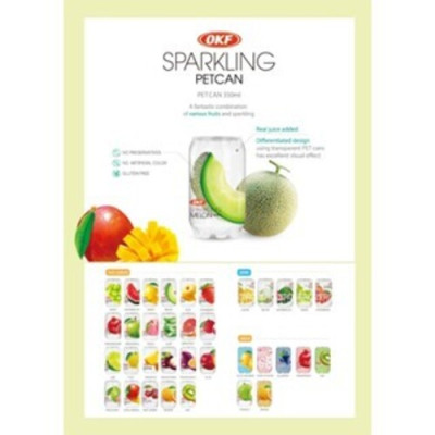 Nước ngọt có ga vị hoa anh đào OKF Hàn Quốc 350ML x 6 lon