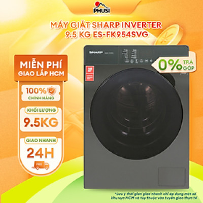Máy giặt Sharp Inverter 9.5 Kg ES-FK954SV-G - Hàng chính hãng (Chỉ giao HCM)