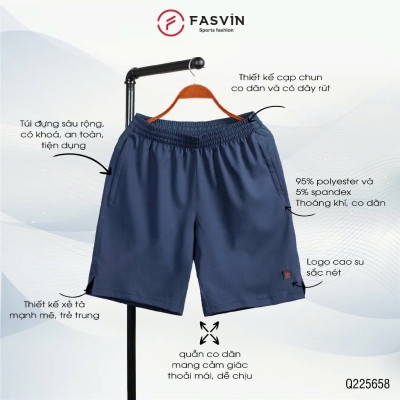 Quần Đùi Nam FASVIN Q25658.HN Vải Gió Đẹp Nhẹ, Mát Hàng Nhà Máy Chất Lượng Cao Thể Thao Hay Mặc Nhà