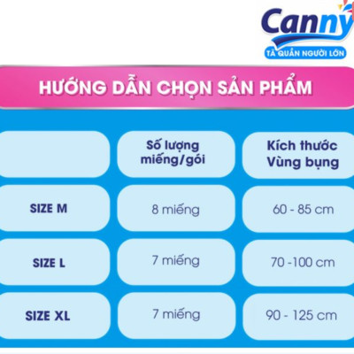 Tã quần người lớn Canny size M 8 miếng