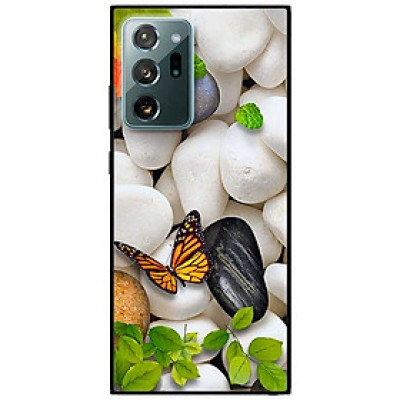 Ốp lưng dành cho Samsung Galaxy Note 20 Ultra mẫu Sỏi Trắng và Bướm