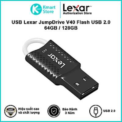 USB Lexar JumpDrive V40 Flash USB 2.0 64GB / 128GB - Hàng Chính Hãng