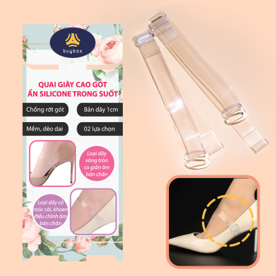 Quai giày ẩn bằng silicone trong suốt dùng mang giày cao gót phiên bản móc cài giúp ôm bàn chân - buybox - BBPK143