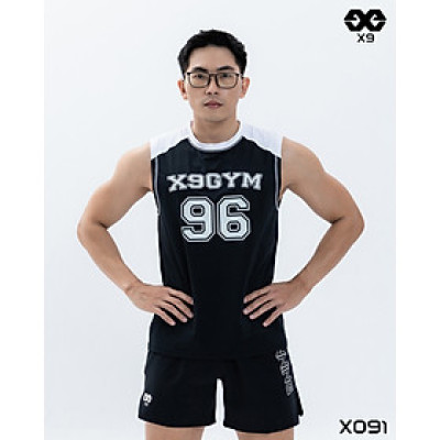 Áo Thun Ba Lỗ TankTop Thể Thao Nam Phối Vai form suông rộng tập gym chạy bộ pickleball bóng rổ - X9 Sportswear - X091