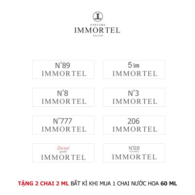 [QUÀ TẶNG] Combo 2 chai nước hoa test IMMORTEL Paris 2ml bất kì - Chính hãng Pháp