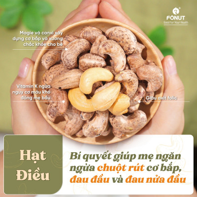 Hạt Điều Còn Vỏ Lụa Rang Muối 500g