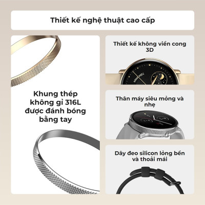 Đồng Hồ Thông Minh Zeblaze GTR 3 Pro - Màn hình Amoled 1.43 Inch - Cuộc Gọi Bluetooth - Viền Kim Loại - Full Tiếng Việt - Hàng Chính Hãng