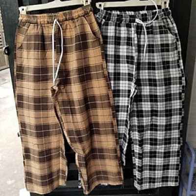 quần caro ống rộng dành cho nam