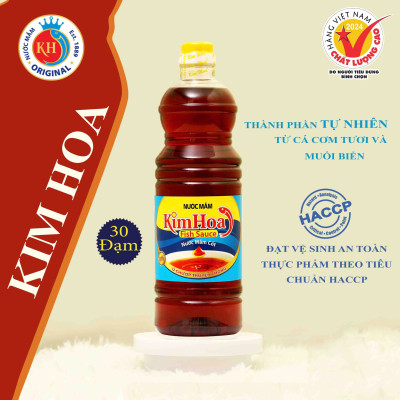 Nước Mắm truyền thống Kim Hoa Phú Quốc 30 độ đạm chai 1 Lít