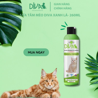 SỮA TẮM CHO MÈO DIVA XANH LÁ 260ML (DIVA FORMULA 6)