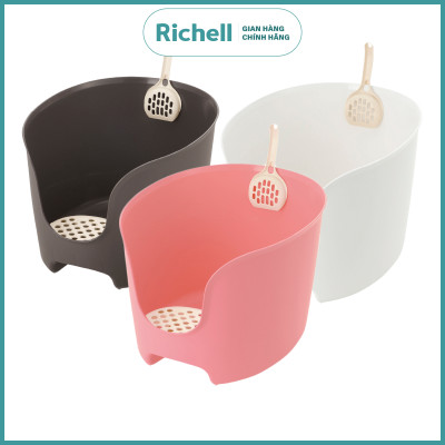 Khay vệ sinh thành cao Richell Nhật Bản chống văng cát cho mèo kèm xẻng | Pet