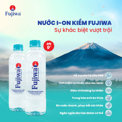 Thùng 12 Chai Nước Uống Ion Kiềm Cao Cấp Đóng Chai Fujiwa 1250ml - Nước uống Detox với Công Nghệ Điện Phân Ion Kiềm