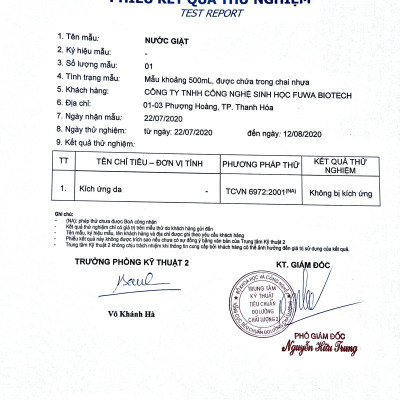 Nước giặt xả hữu cơ enzyme sinh học từ vỏ dứa Fuwa3e 3L