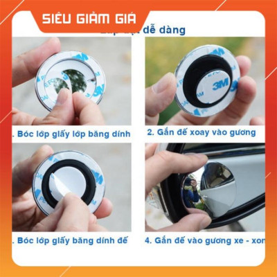 GƯƠNG CẦU LỒI ĐA CỰC 3R-057 CHÍNH HÃNG 360 độ gắn gương chiếu hậu ô tô xe máy