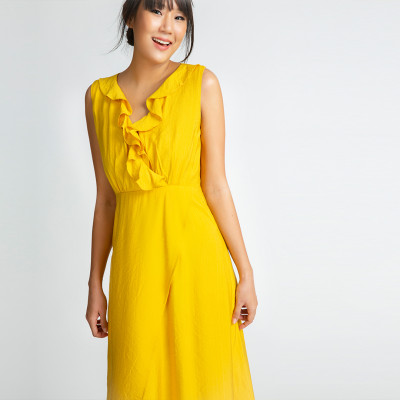 Đầm Maxi Đầm Dài Cao Cấp Thời trang thiết kế Hity DRE090 (Vàng Mù Tạt Mustard)