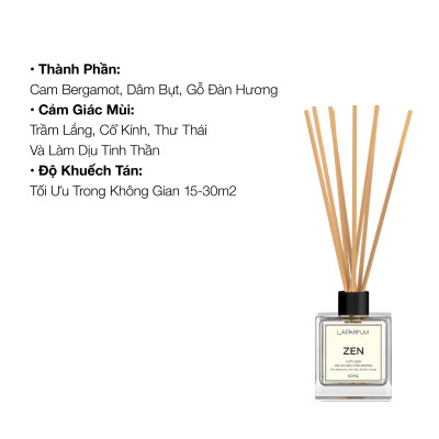 Tinh dầu hương thơm LÁ HOUSE Zen dầu khuếch tán hương - 50ml