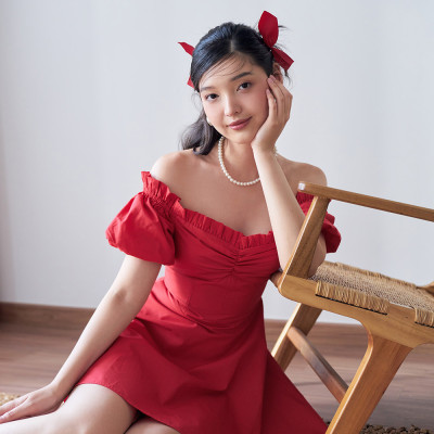 DOTTIE - Đầm ngắn dáng corset - Đỏ - D0483