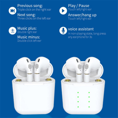 CINCATDY Tai Nghe Bluetooth V5.0 True Wireless Earbuds Headphone không dây Earphone chống nước IPX5 with Battery Replacement - Hàng Chính Hãng