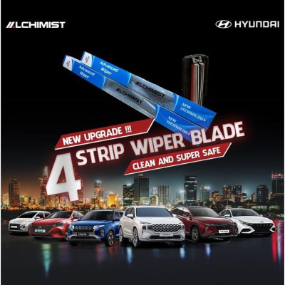 Gạt Mưa Xe Ô tô HYUNDAI Loại Silicon 4 Lưỡi Cao Cấp, Thiết Kế Thông Minh, Gạt Êm Và Sạch Hơn